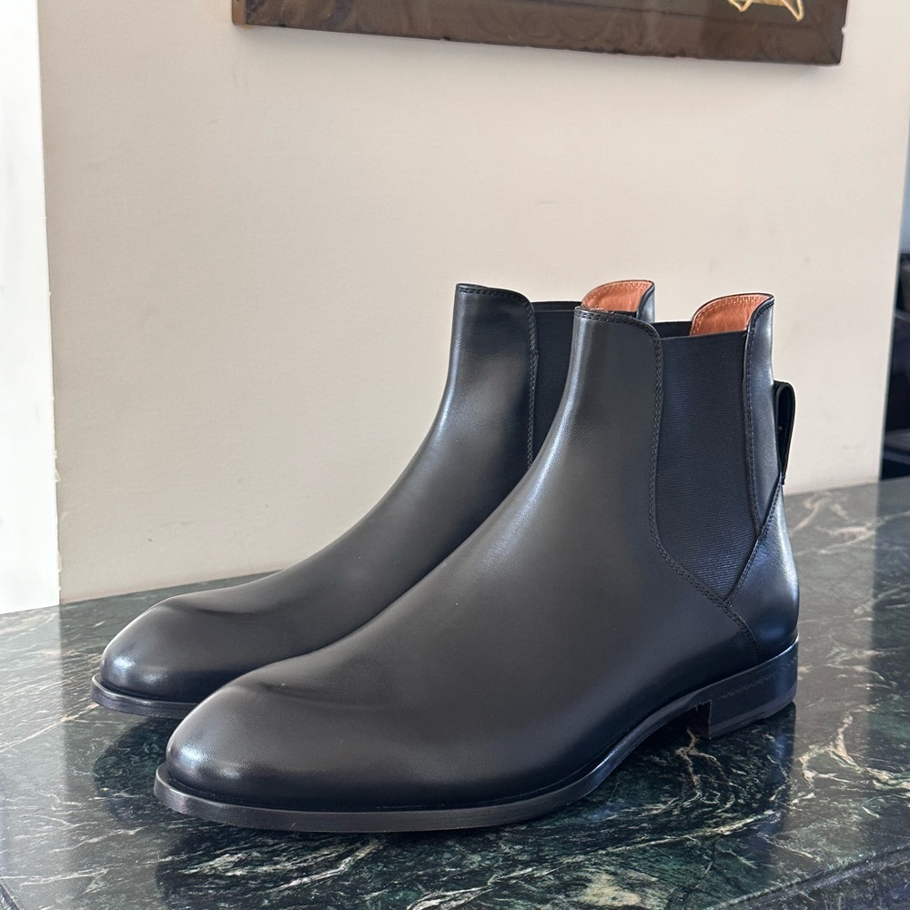 Zegna Torino panelled leather Chelsea boots Sz 9 US - Picture 7 of 9